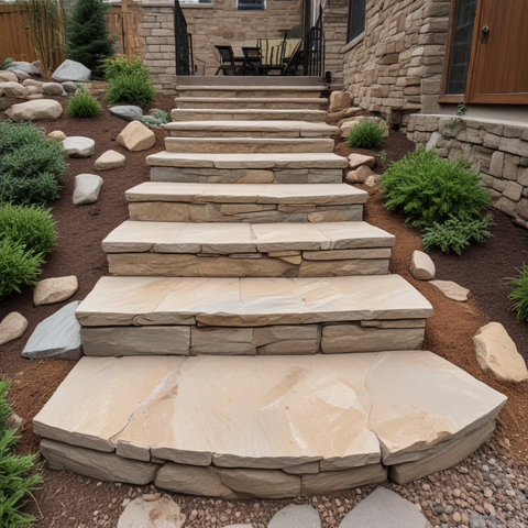 exterior flagstone stairs