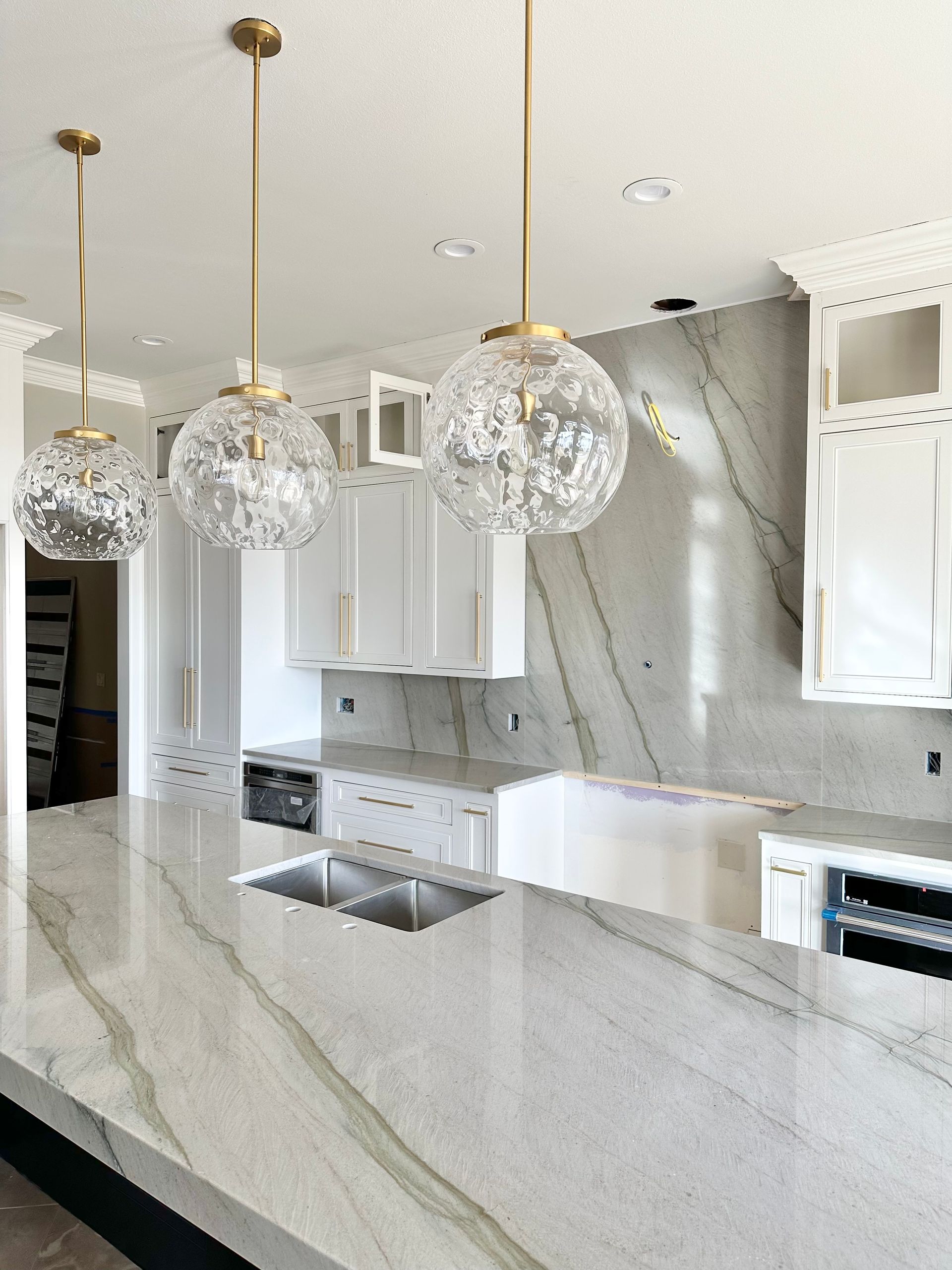 Kitchen Island with a Blue Quartzite Slab — Benton, LA — Sheppard’s Countertops