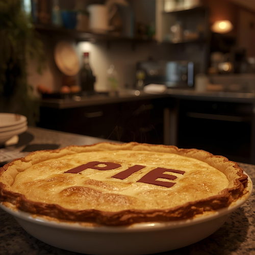 Pie in a white dish with 