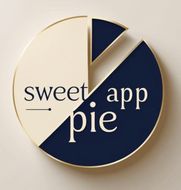 Pie chart logo with text 