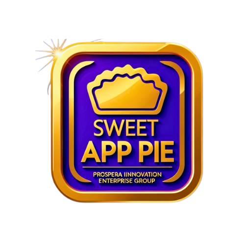Gold logo: Slice of pie above 
