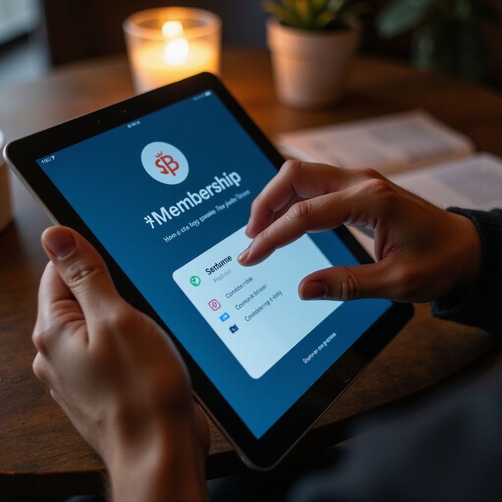 Person using a tablet to browse a 