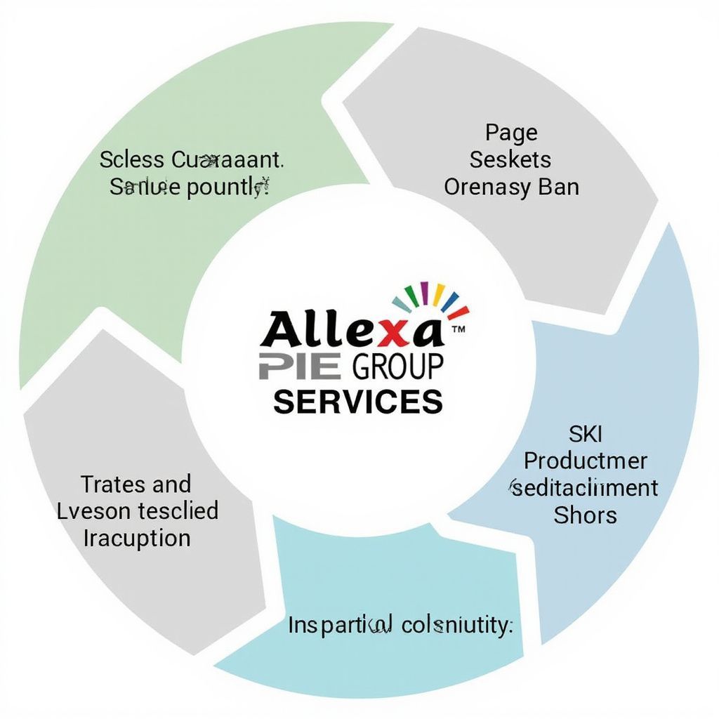 A circular diagram with the 