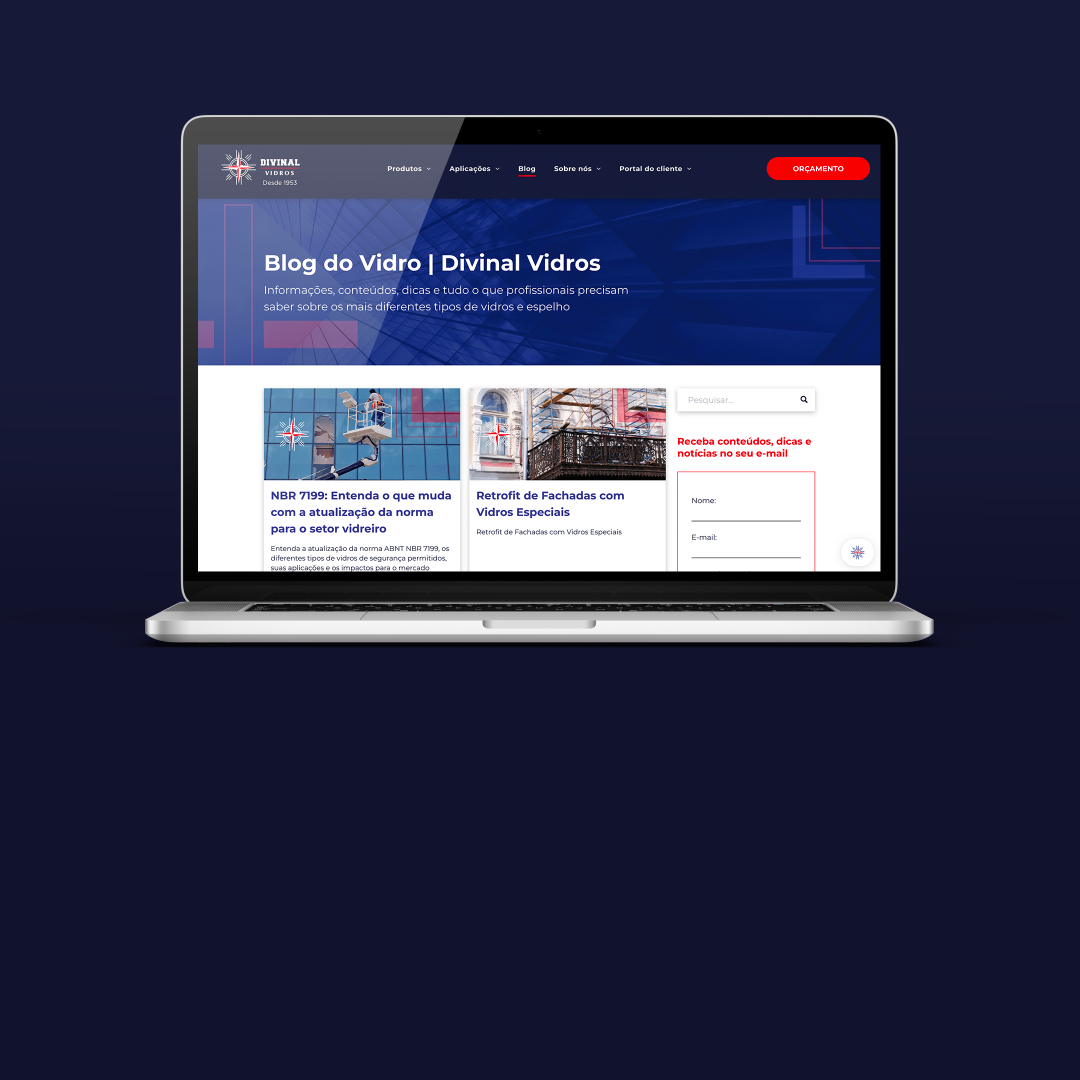 divinal vidros, cliente de seo da corre mkt