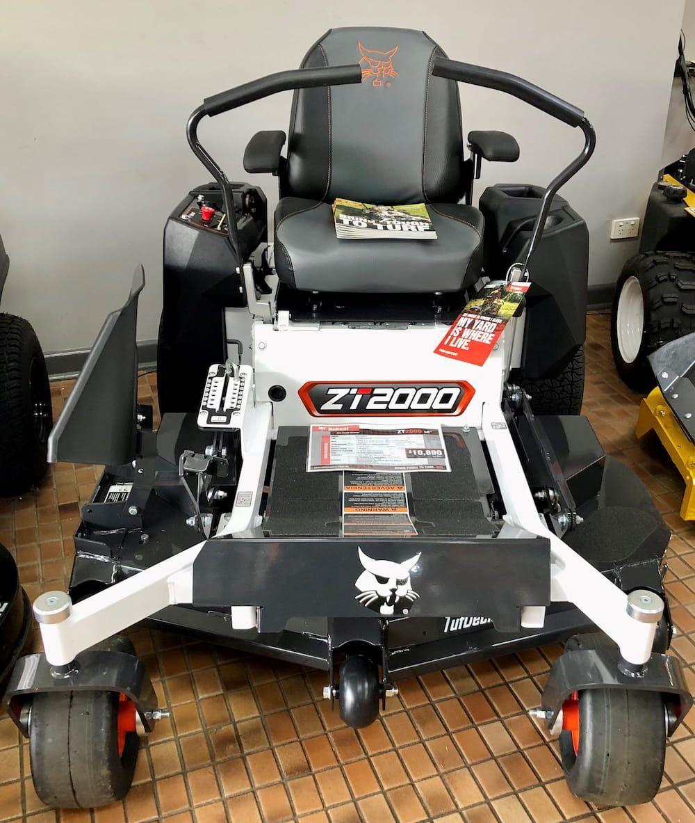 A Bobcat ZT 2000 Lawn Mower Is Sitting on A Tiled Floor — Stihl Shop Grafton in Grafton, NSW