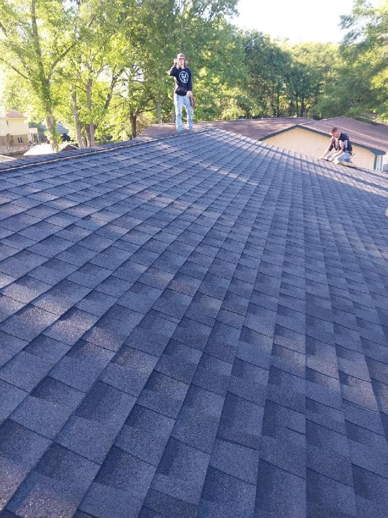 close-up image of a newly installed roofs