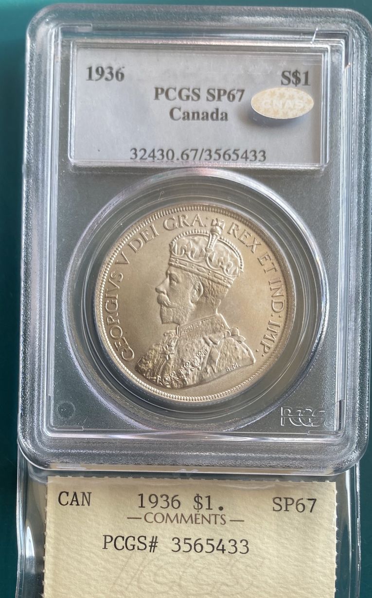 1936 Canada Silver Dollar SP-67