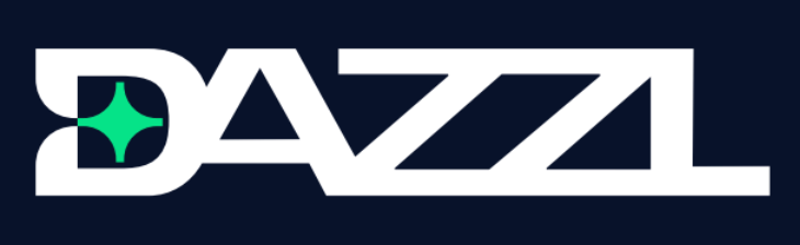 White "Dazzl Lights" logo with a house outline featuring multicolored lights against a black background.