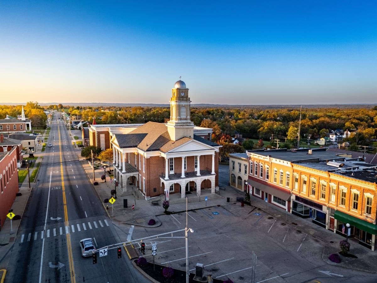 The courthouse building in Lancaster, Kentucky (KY)