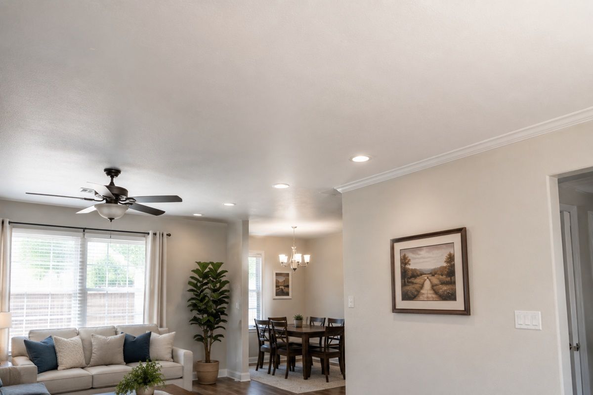 Finished drywall project showing restored interior surfaces in Hanford, California