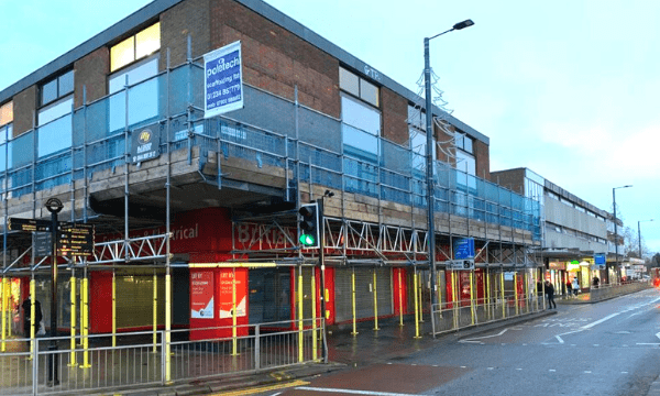 Scaffolding at Bedford Bus Station, Bedfordshire