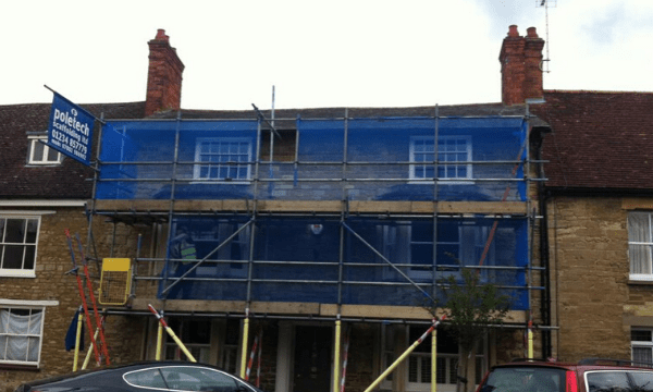 Domestic and residential scaffolding erection on a house in Bedfordshire