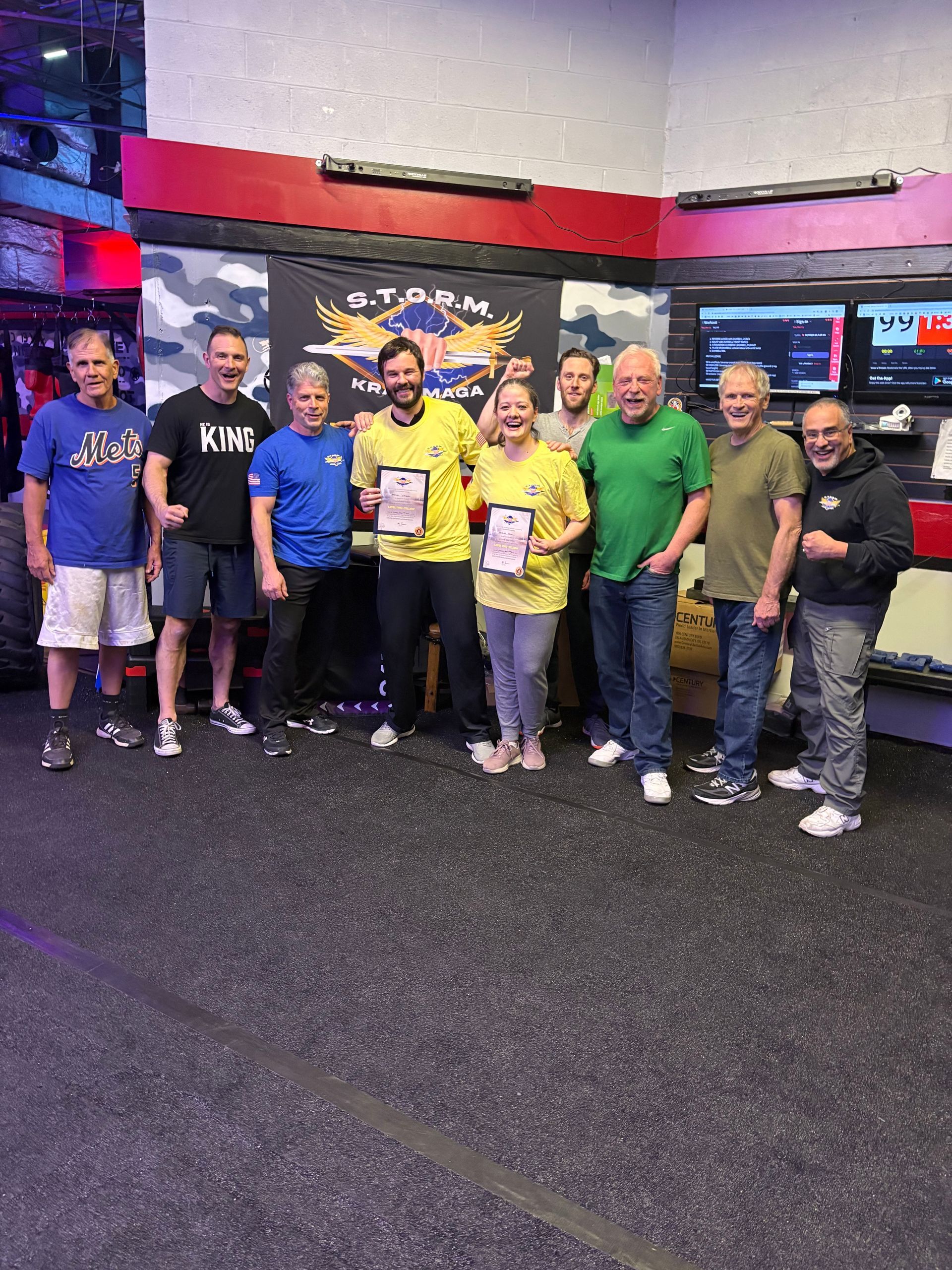 Students practicing Krav Maga at Storm Krav Maga in Bohemia NY to improve focus, and confidence.