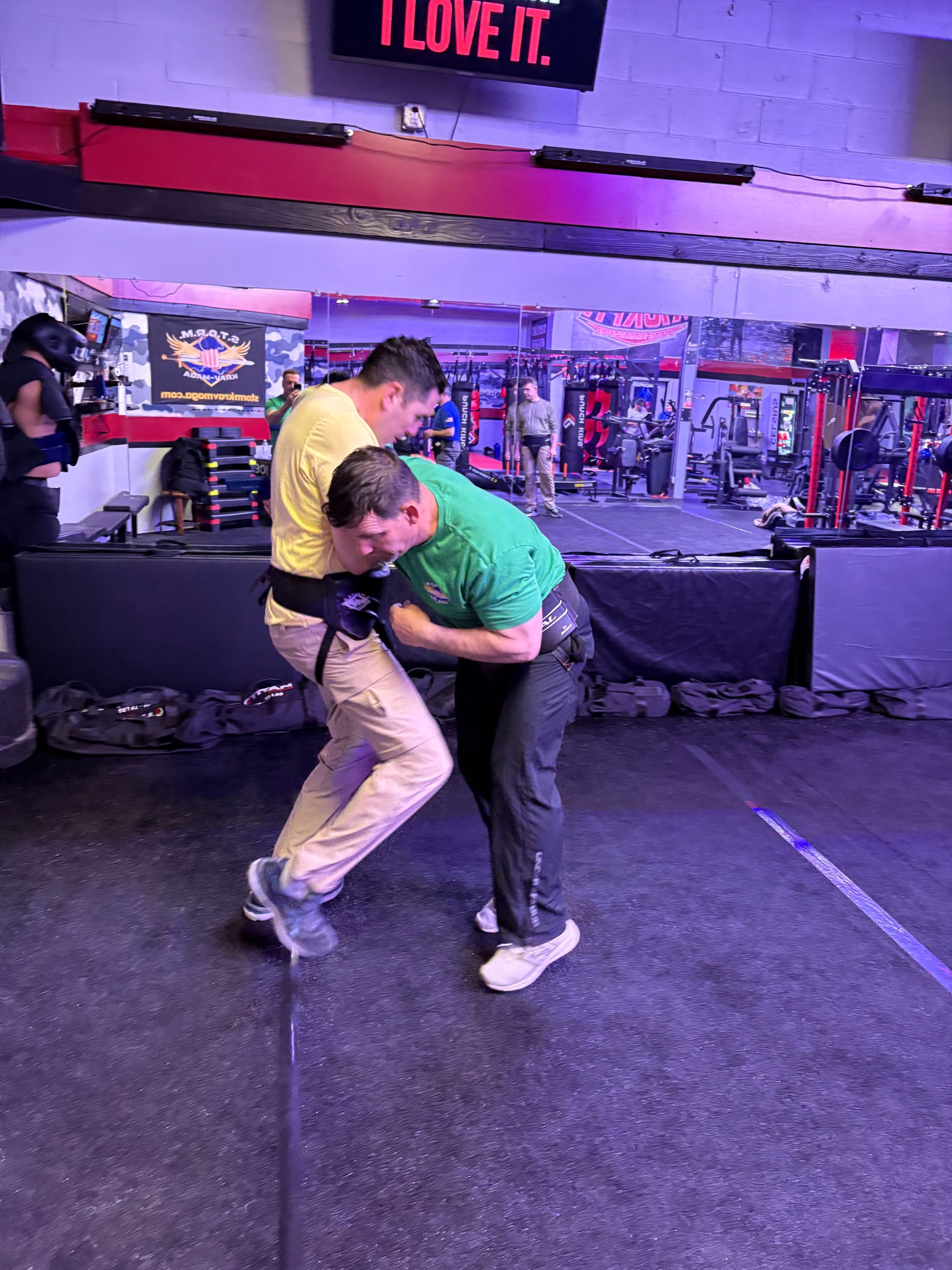 Adults practicing practical self-defense drills at Storm Krav Maga in Bohemia, NY to build confidence and awareness