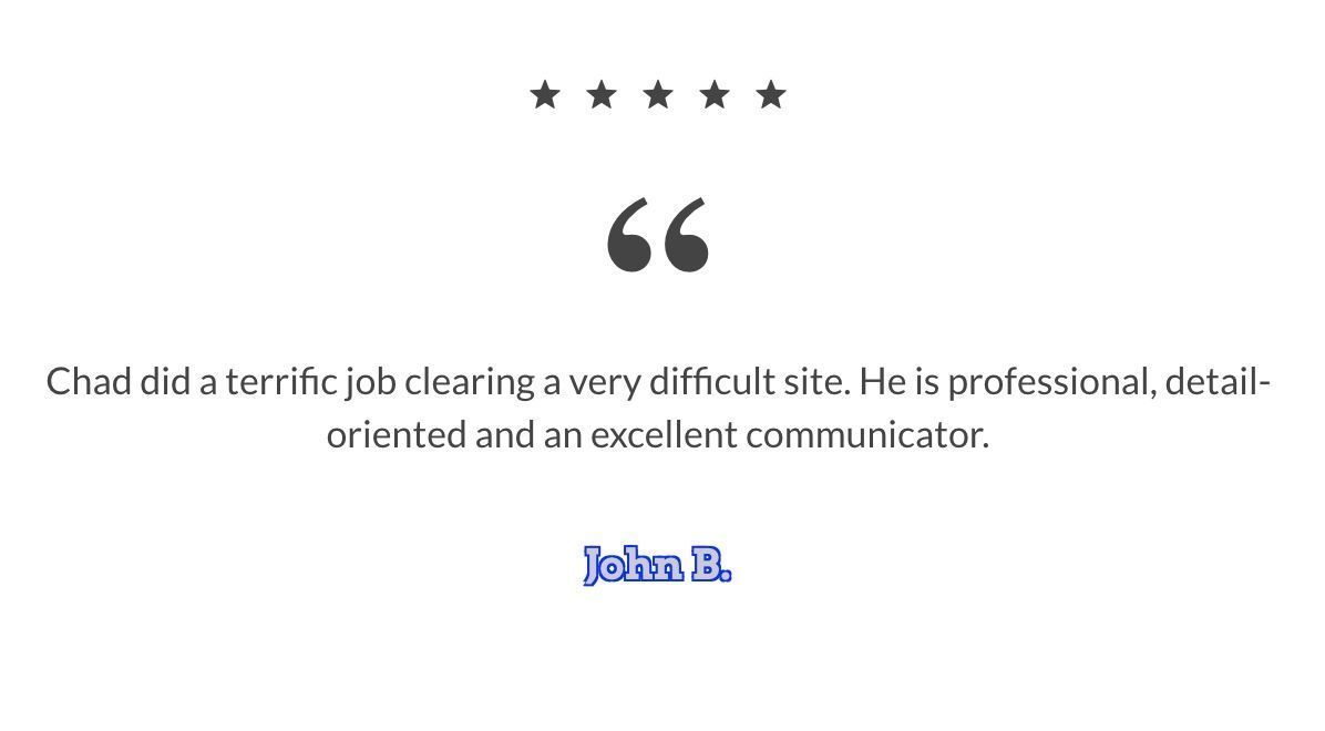 A quote from a customer is displayed on a white background.