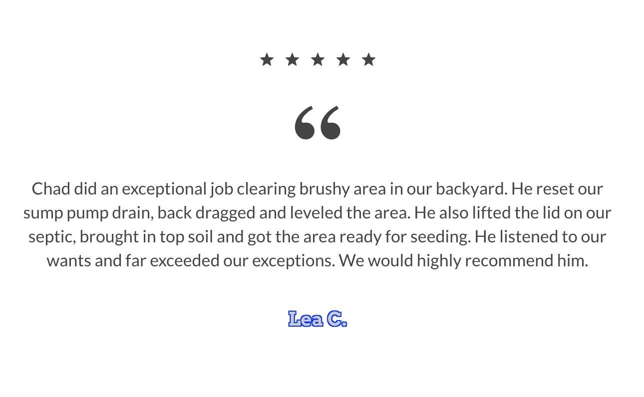 A quote from a customer is displayed on a white background.