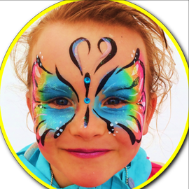 Butterfly face paint on girl