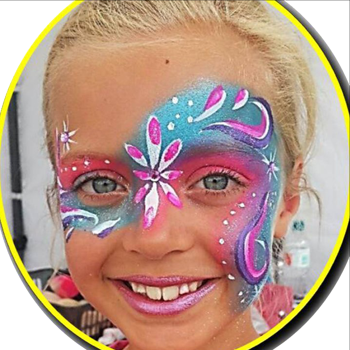 Smiling girl with face paint