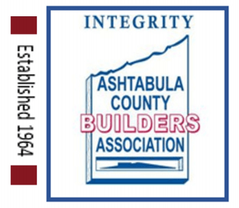 A logo for the ashtbula county builders association