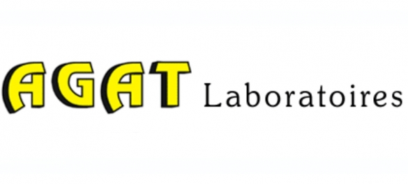 Le logo d'agat laboratoire est jaune et noir sur fond blanc.