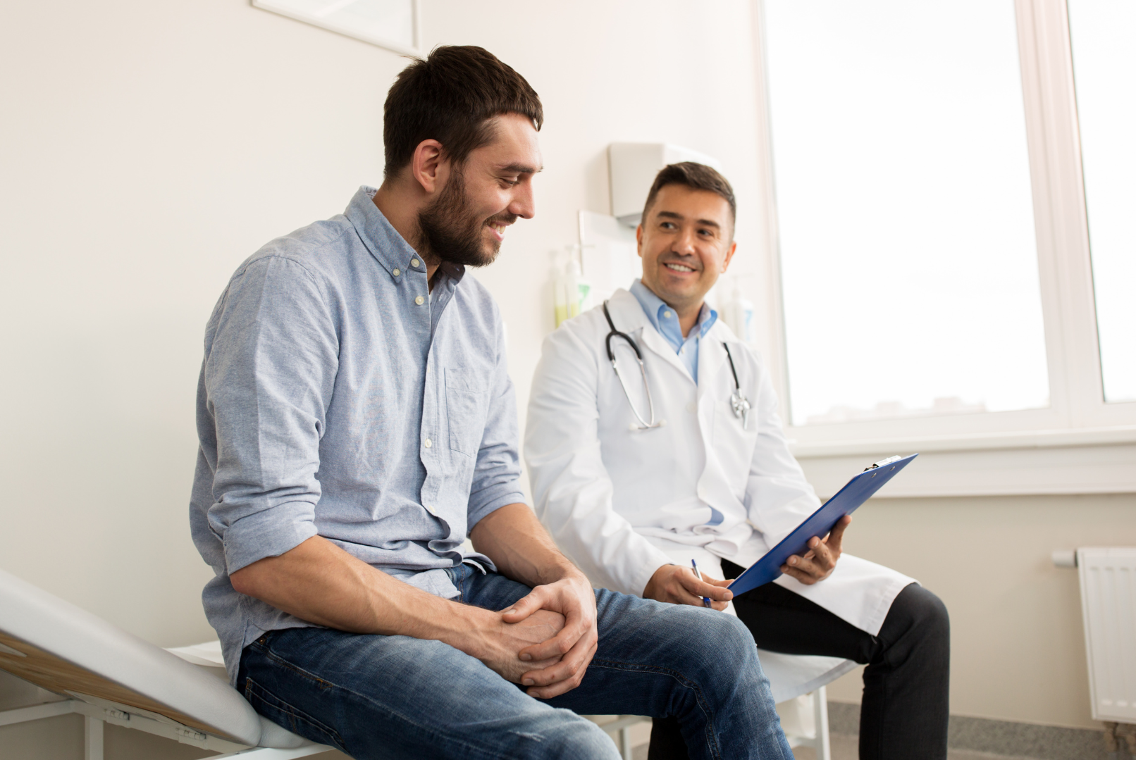 Senior patient meeting his primary care physician in a Sacramento Clinic
