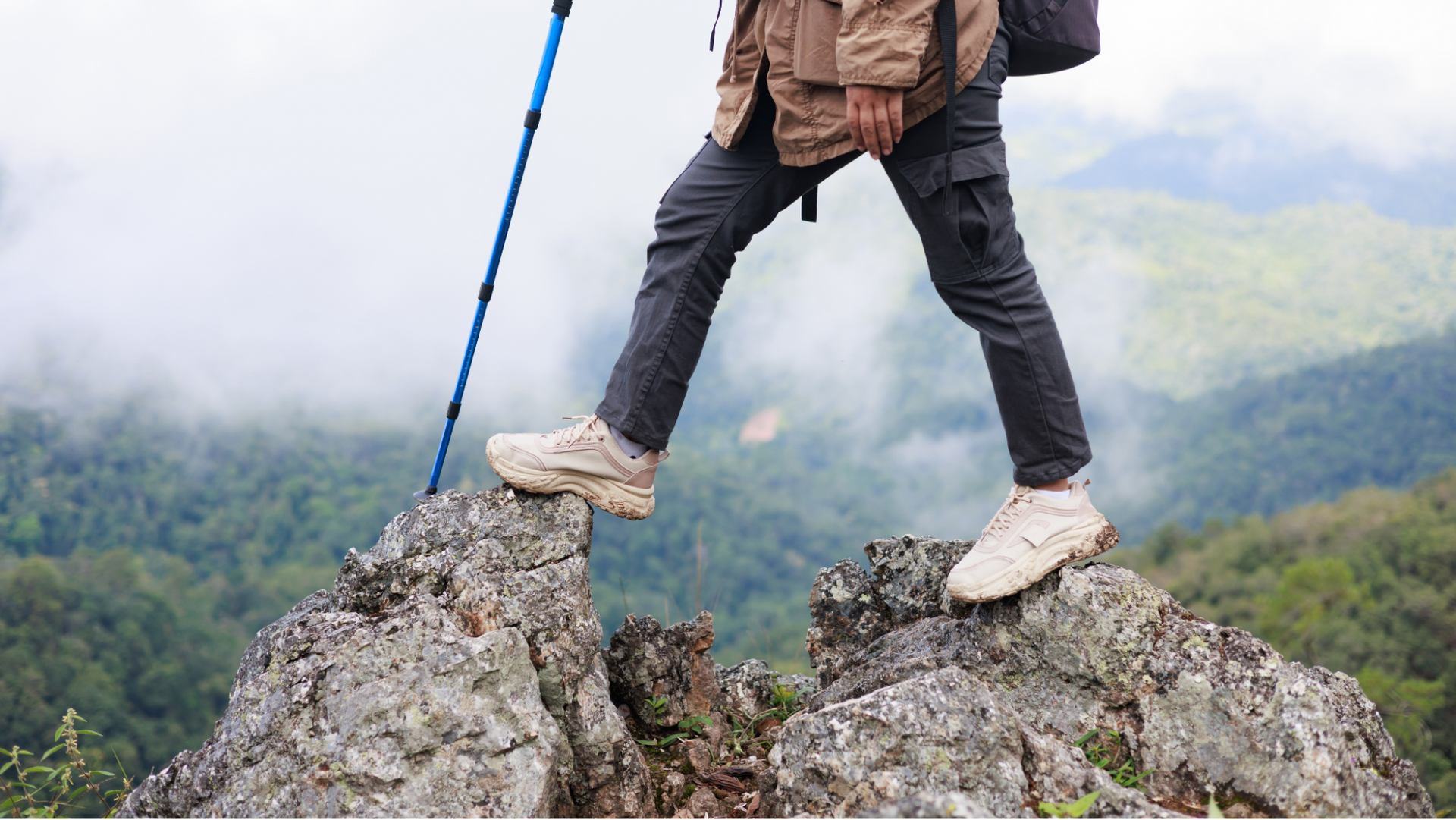 An adult hikes after receiving heart health screening results, celebrating a strong heart and wellness