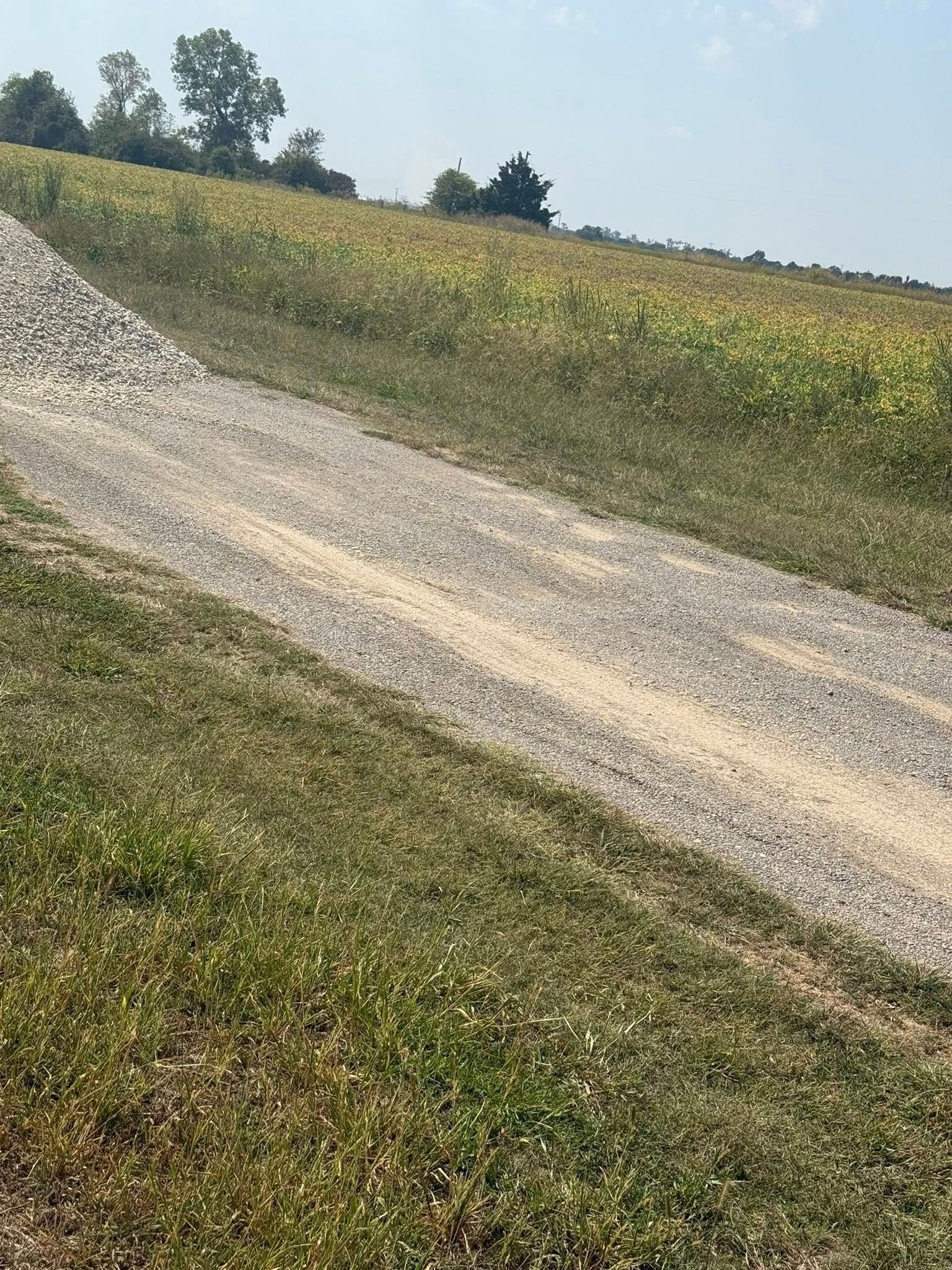 gravel pouring on road