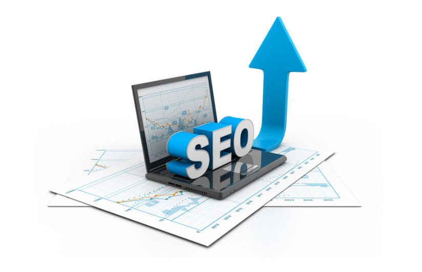 A laptop with the word seo written on it