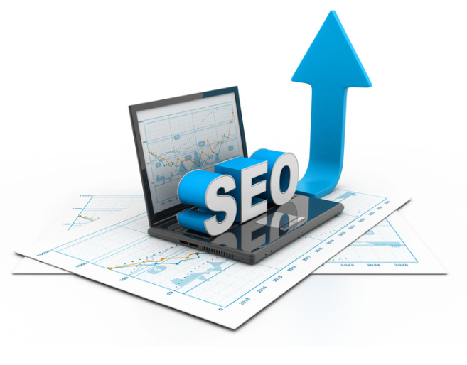 A laptop with the word seo written on it