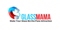 A logo for a company called glassmama
