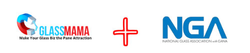 A logo for a company called glassmama