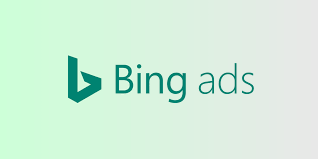 The bing ads logo is on a green and white background.