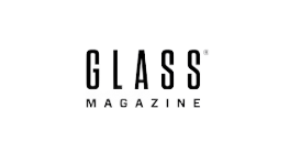 Logo for Glass Magazine, text in black.