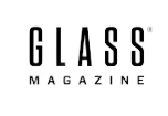 Logo for Glass Magazine, text in black.