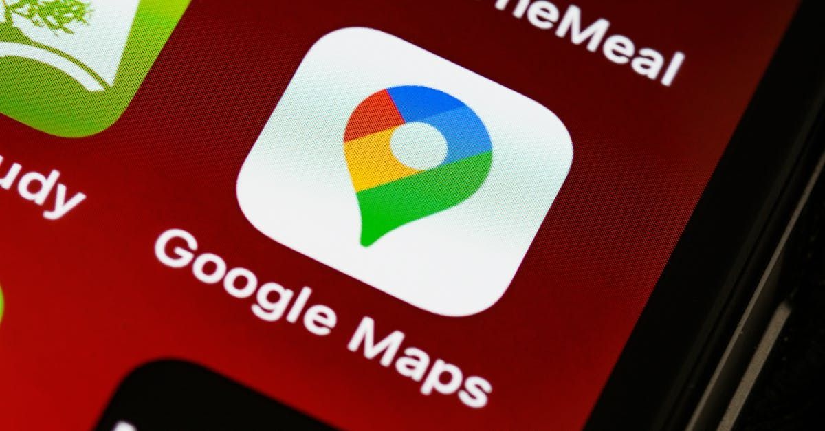 A close up of a google maps app on a cell phone.