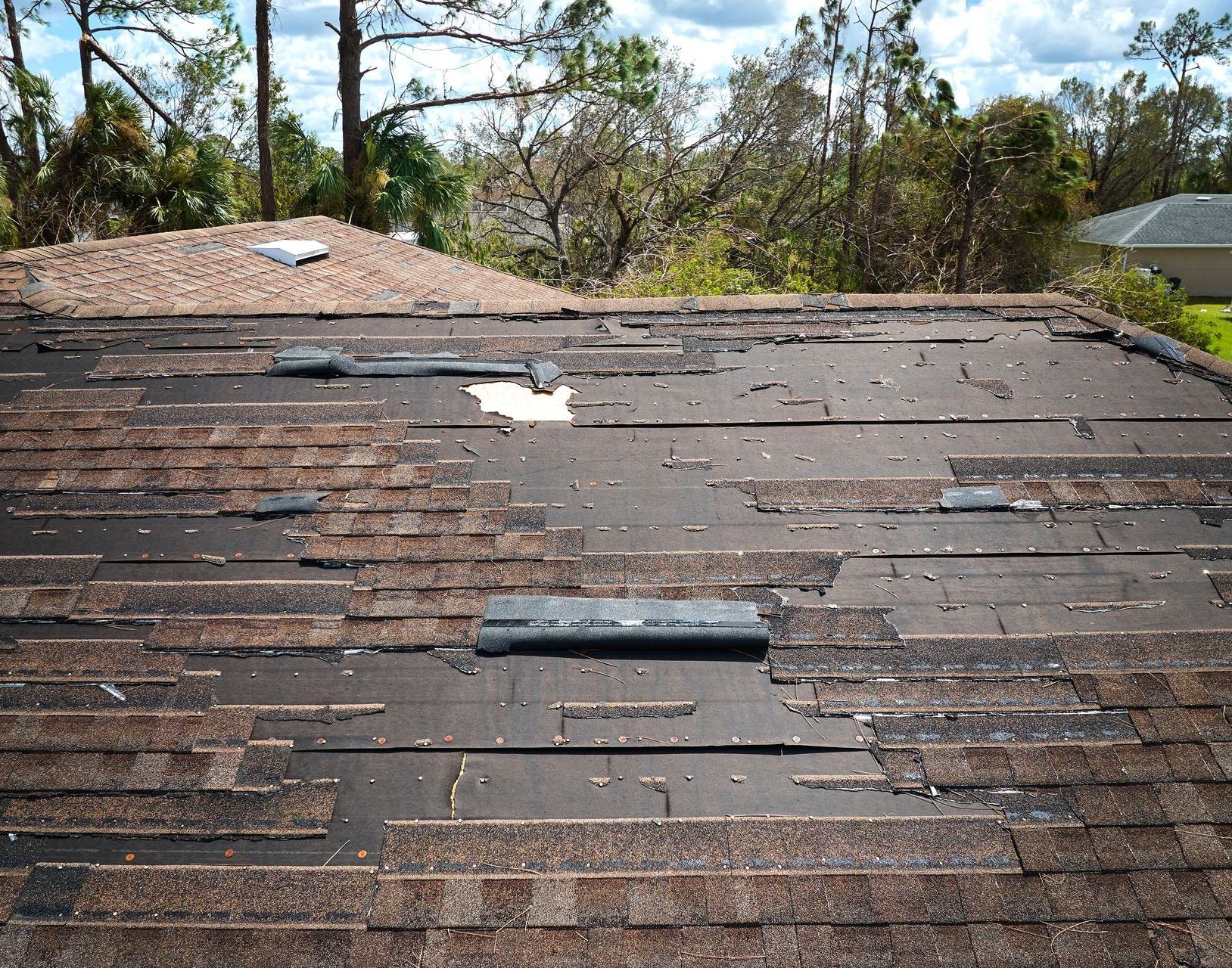 A roof with a lot of shingles on it