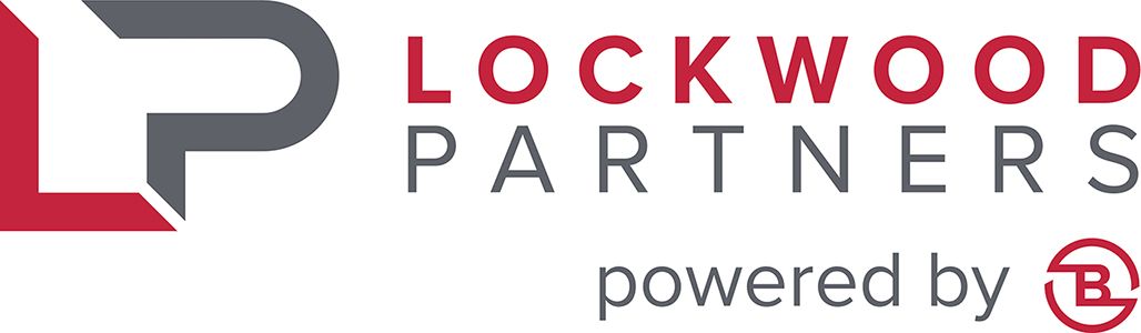 The logo for lockwood partners is powered by lg.