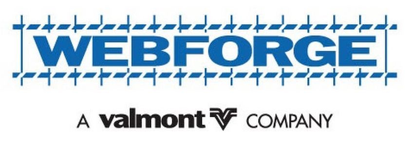 The logo for webforge is a valmont company