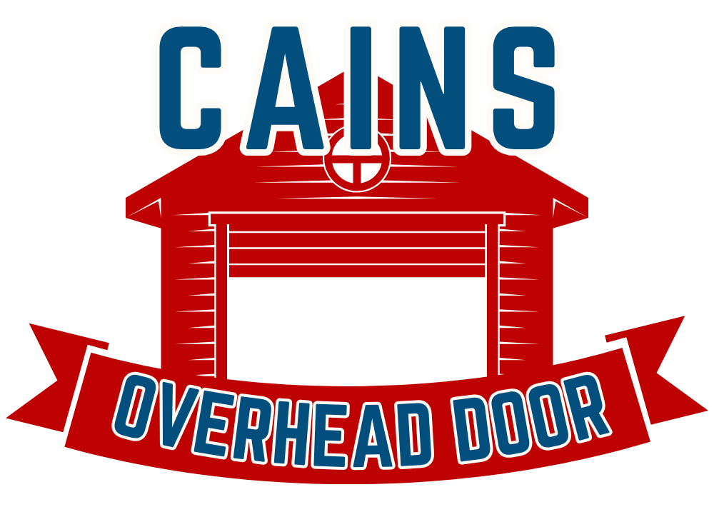 Logo for Canis Overhead Door featuring a red garage illustration and blue text.