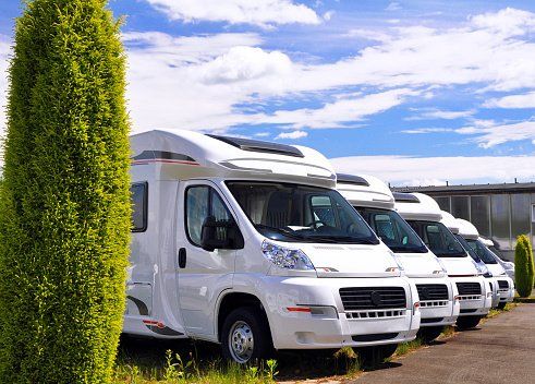 Line Up Of White RV — Las Vegas, NV — Henderson RV