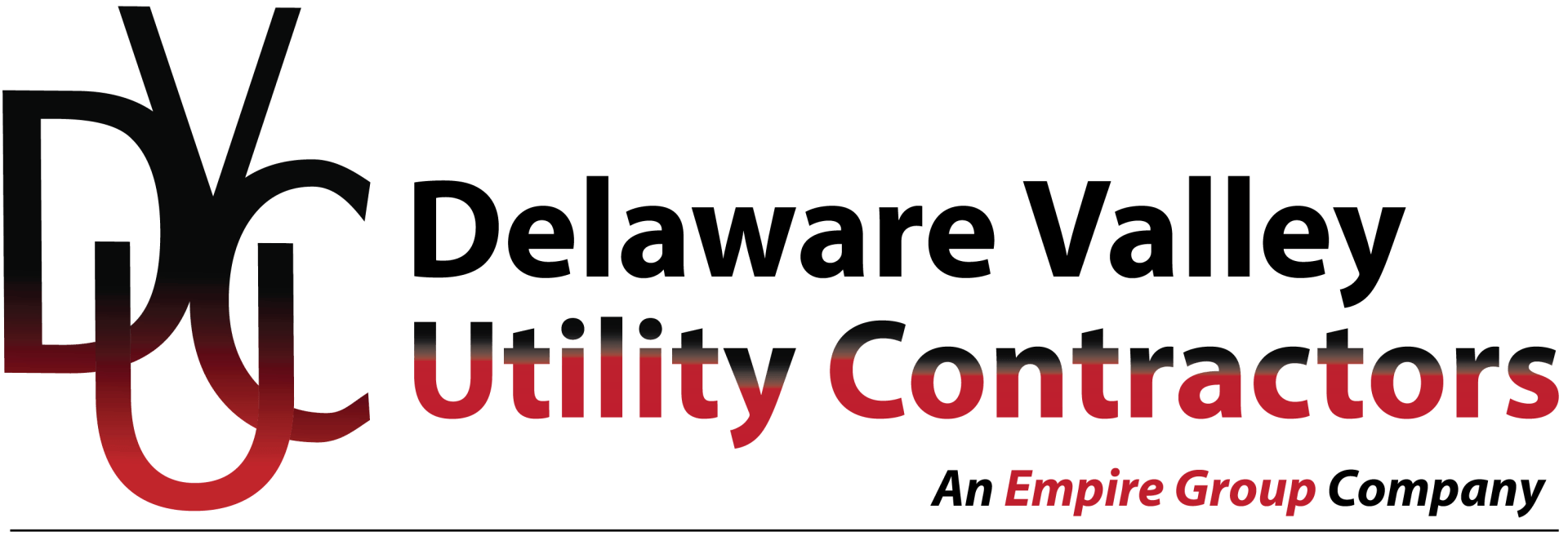 The delaware valley utility contractors logo is an empire group company.