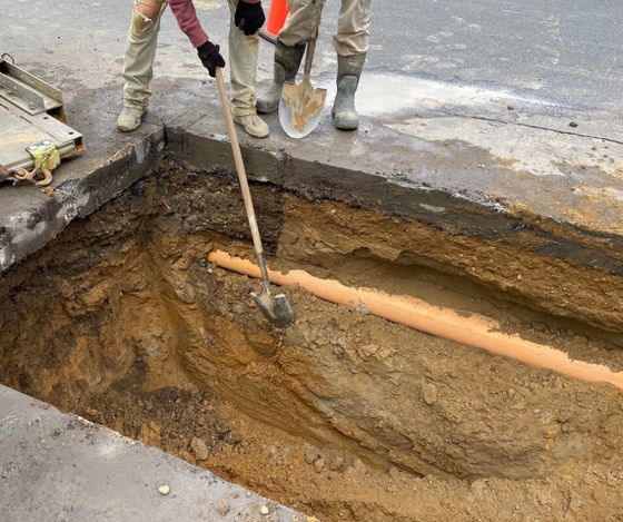 We installed a sanitary force main for a new apartment complex in Manchester, New Jersey