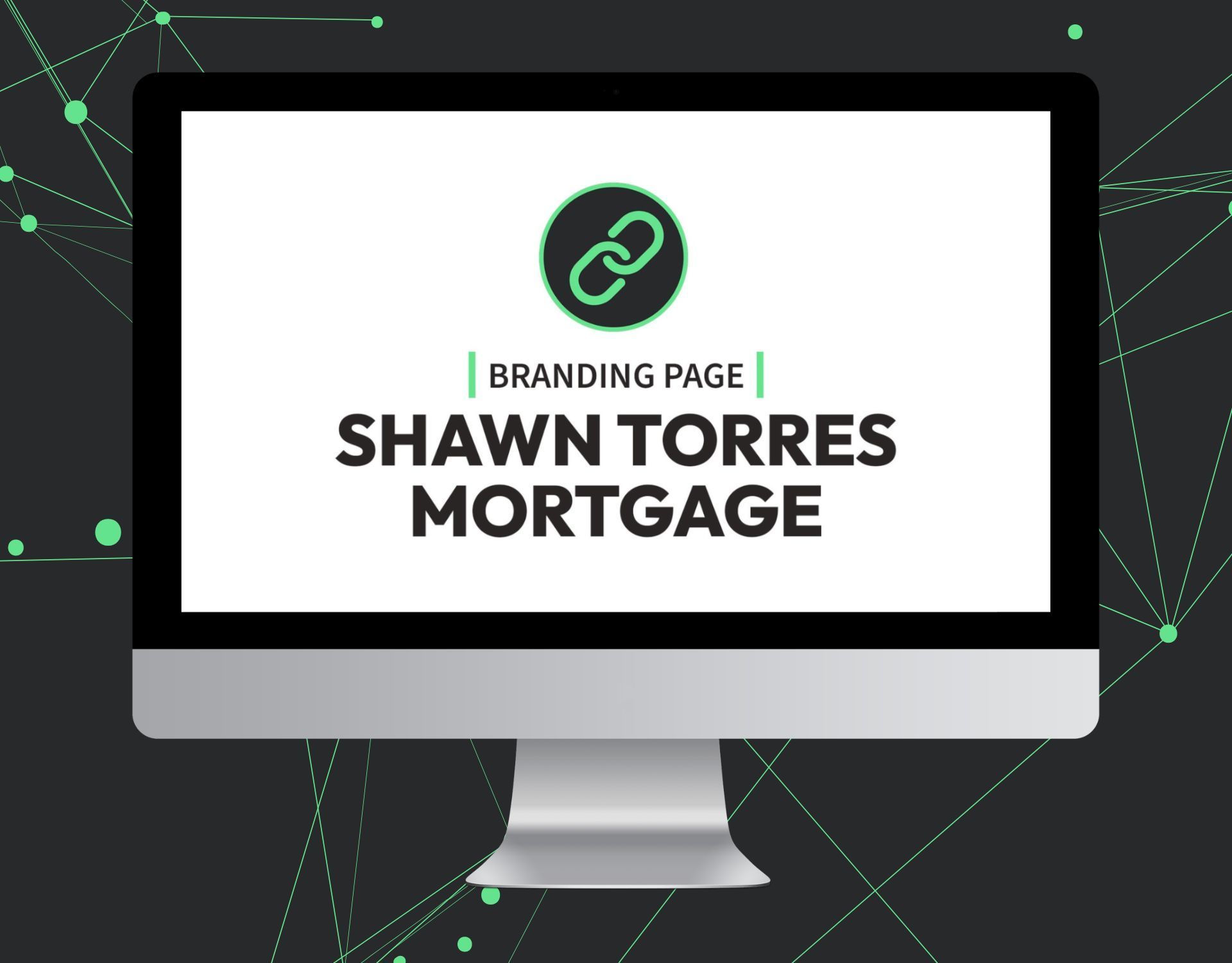 A computer monitor with the words shawn torres mortgage on it.