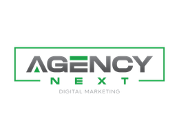 The logo for agency next digital marketing is green and black.