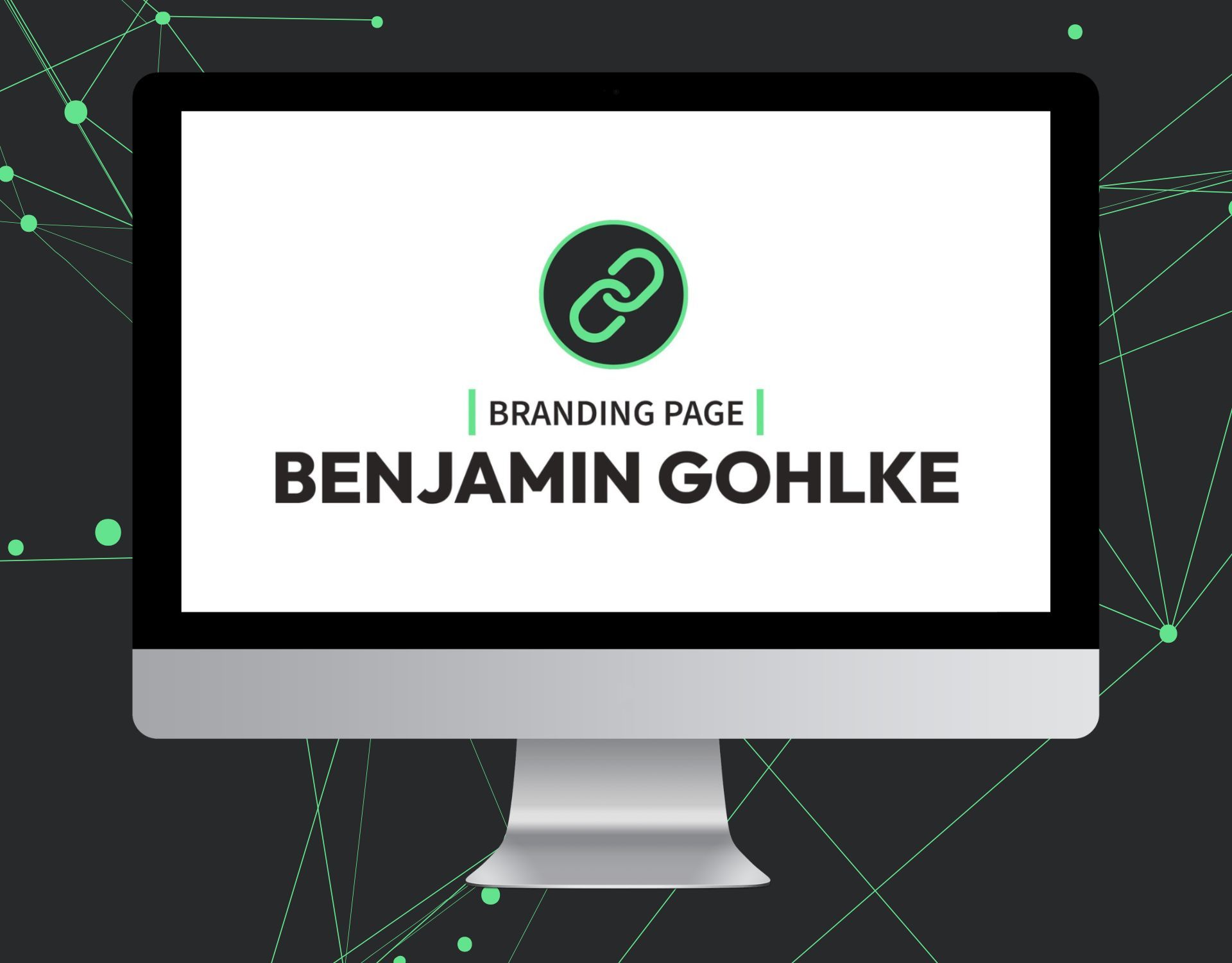 A computer monitor with the name benjamin gohlke on it