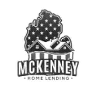 A black and white logo for mckenney home lending
