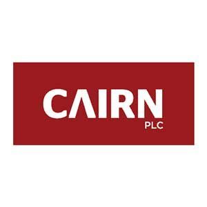 The cairn plc logo is red and white on a white background.