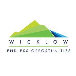 Wicklow endless opportunities logo with a mountain in the background