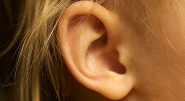 Close-up of an outer ear, used as a visual for auricular acupuncture and the NADA 5-point protocol.