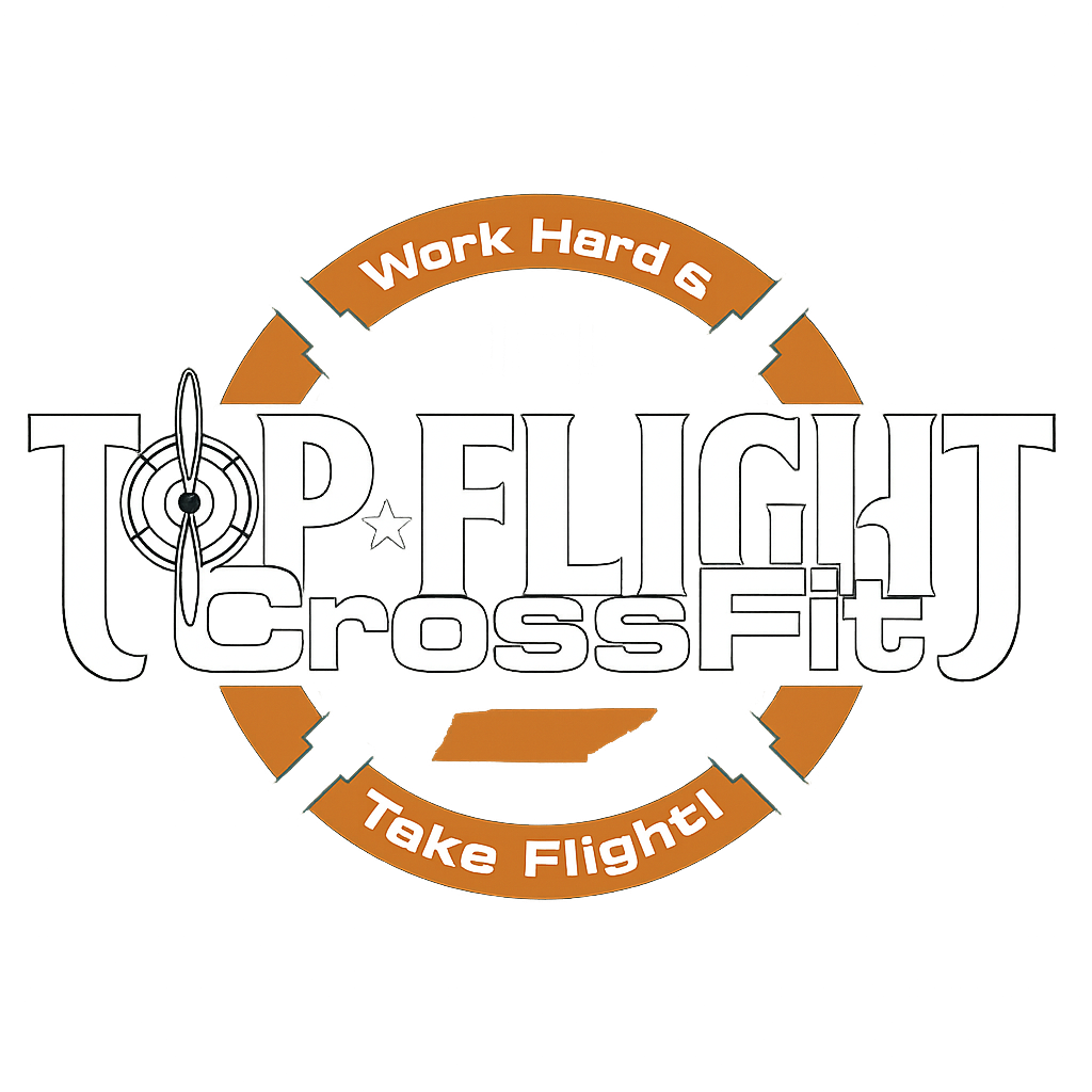 Logo for Top Flight CrossFit with text 